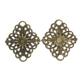 4 pendentifs connecteur hibou ref A14815 métal couleur Bronze