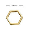 pendentifs connecteur HEXAGONE, HEXAGONALE 11 par 10mm metal couleur Doré