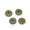 Perles intercalaires, passants, RONDELLES FLEURS 7mm, métal couleur BRONZE
