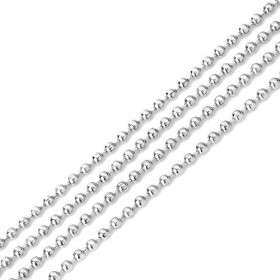 Chaine Bille 2mm métal couleur Argent Platine