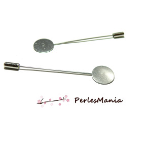 Broches Fibule Argent Platine Plateau Plat 15mm – Acier Inoxydable