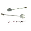 broches fibule couleur argent platine plateau plat 15mm Acier Inoxydable