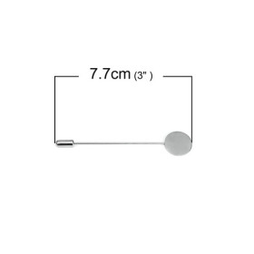 Broches Fibule Argent Platine Plateau Plat 15mm – Acier Inoxydable
