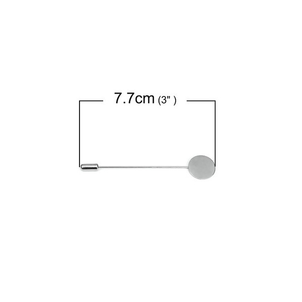 PAX 10 broches fibule couleur argent platine plateau plat 15mm Acier Inoxydable PS1198918