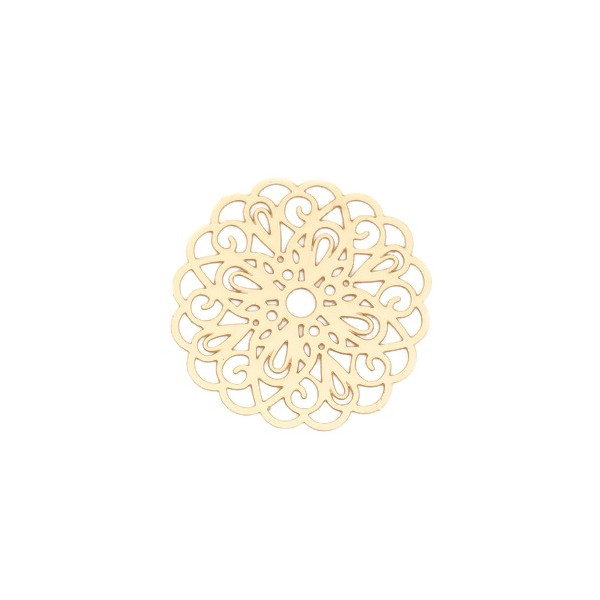 PS110216683 PAX de 5 Estampes pendentif filigrane Multi Cercle 30mm métal couleur Doré