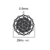 Estampes pendentif connecteur filigrane Multi fleurs 29mm métal couleur Noir