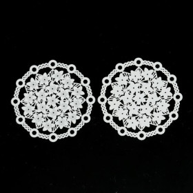Estampes pendentif connecteur filigrane Multi fleurs 29mm métal couleur Noir