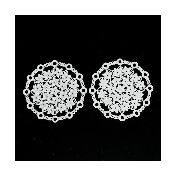 Estampes pendentif connecteur filigrane Multi fleurs 29mm métal couleur Noir
