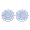 Estampes pendentif connecteur filigrane Multi fleurs 29mm métal couleur Bleu