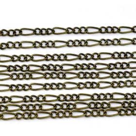 PS1112206 PAX 5m chaine métal couleur BRONZE  pour création de colliers, DIY