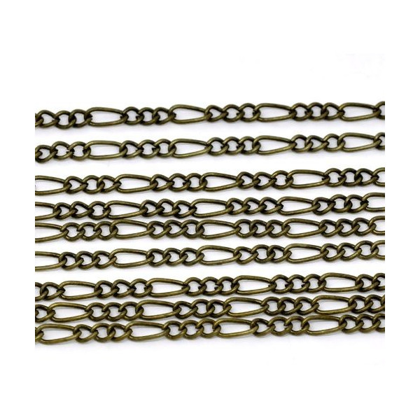 PS1112206 PAX 5m chaine métal couleur BRONZE  pour création de colliers, DIY