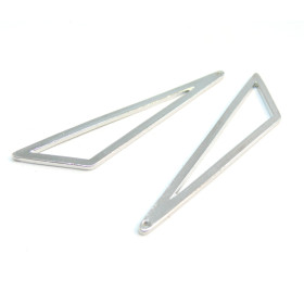 S1175405 PAX 10 Pendentifs Breloques Triangle 59mm couleur Argent Platine