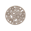 Estampes connecteur filigrane Medaillon Multi Fleurs 20mm métal couleur Taupe