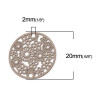 PS110216306 PAX de 10 Estampes connecteur filigrane Medaillon Multi Fleurs 20mm métal couleur Taupe 