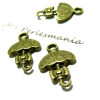 Pendentifs joli parapluie biface  métal couleur Bronze