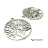 Lot de 5 pendentifs, breloques Grand arbre métal couleur Argent Antique P11591Y