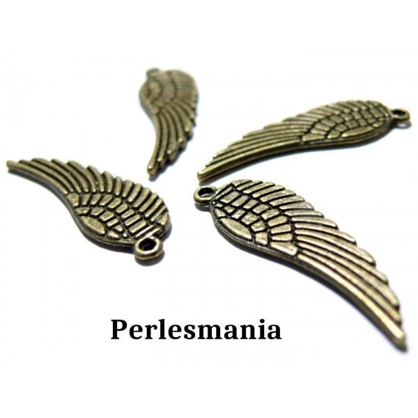 Apprêt: 30 breloque pendentif  plumes  MM Bronze ref 2A3259 