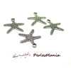 10 pendentifs breloque etoiles de mer 2W7717 VIEL ARGENT , DIY 