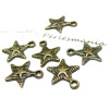 10 pendentifs double etoiles A18069 BR
