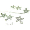 Lot de 20 pendentifs double etoiles métal couleur Bronze A18069