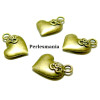 Lot de 20 pendentifs coeur fleur métal couleur Bronze ref 241