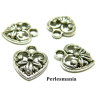 Apprêt bijoux 10 pendentifs 2B4363 coeur travaillé Viel argent