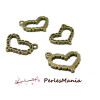 10 pendentifs coeur  Bronze ref 283 breloques pour création de bijoux 