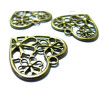 breloques pendentifs coeur ajouré fleur métal couleur Bronze