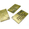 breloques pendentifs grande carte postale métal couleur bronze