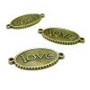 Apprêt bijoux 10 pendentifs love connecteur P20381 bronze