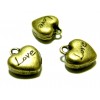 10 pendentifs breloques coeur love P19926 bronze