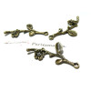 breloques FLEURS SUR BRANCHE metal couleur BRONZE