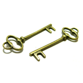 Pendentifs Clé 13x40mm – Laiton Finition Bronze