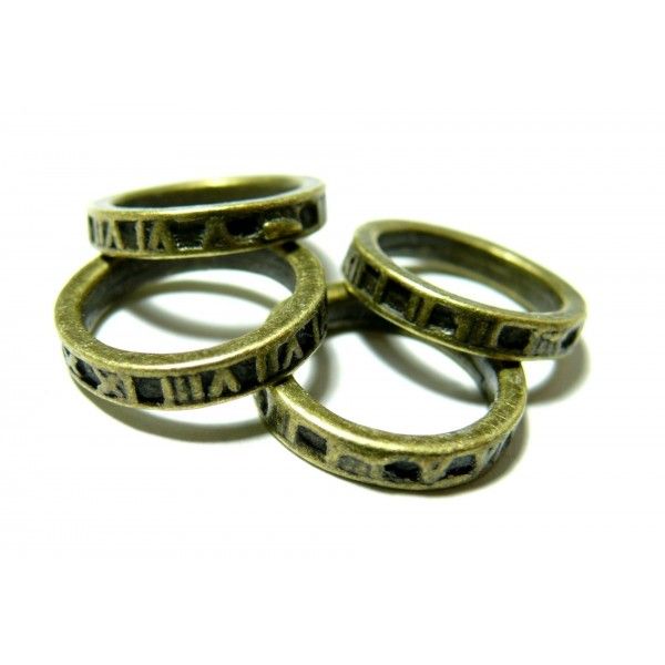 Fournitures pour bijoux: 10 anneaux de jonction chiffre Bronze P21314