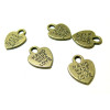10 pendentifs Hand made coeur ref 25 Bronze