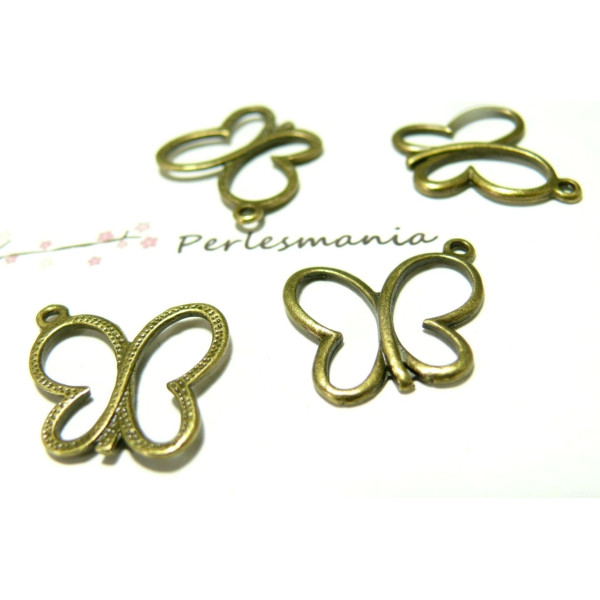 Pendentifs Breloque Papillon 17,5x19,5mm – Métal Couleur Bronze