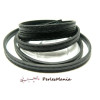 Environ 1,15 mètre  de cordon SIMILI CUIR  SURPIQUE ton NOIR 5 par 2MM A2406 