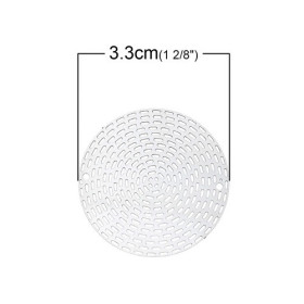 S1166920 PAX 20 ESTAMPES GRANDE Spirale 33mm ARGENT PLATINE EN ACIER INOXYDABLE 