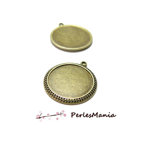 Pendentifs ARTY  DOUBLE PICOT 25mm  BRONZE