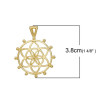 Pendentifs, breloque, medaillon MANDALA, métal  couleur DORE