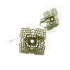 10 Supports de bague art deco dentelle bronze forme carré
