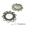 Ref 273  Lot de 5 Pendentifs CONNECTEUR ARTY FLEUR, métal coloris Argent Antique