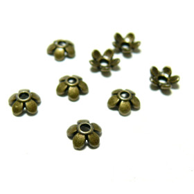 Calottes Coupelles Fleurs 6.5mm – Couleur Bronze