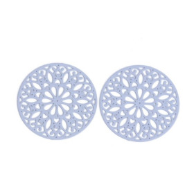 PS110200254 PAX de 5 Estampes pendentif filigrane Mandala 25mm Lilas