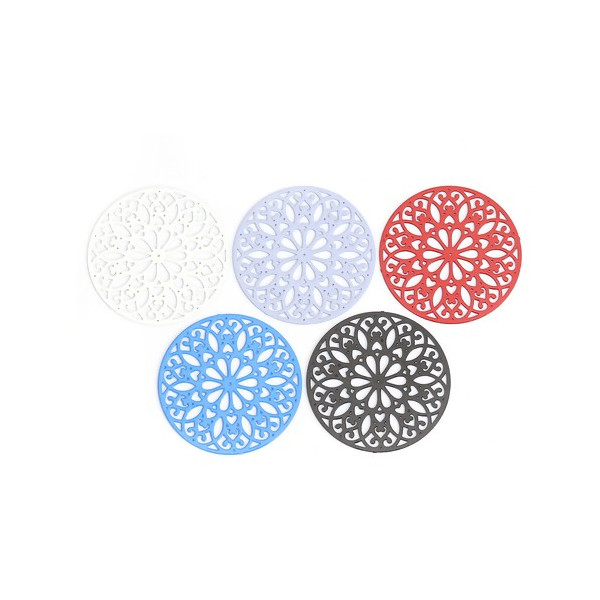 Estampes pendentif filigrane Mandala 25mm Lilas