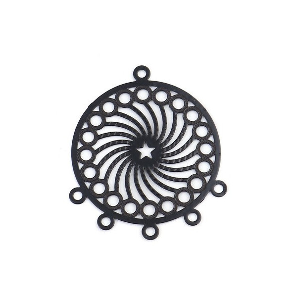 Estampes Pendentif Chandelier Filigrane Mandala Noir
