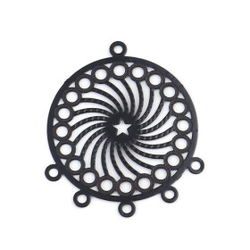 PS110206758 PAX de 5 Estampes pendentif chandelier filigrane Mandala Noir