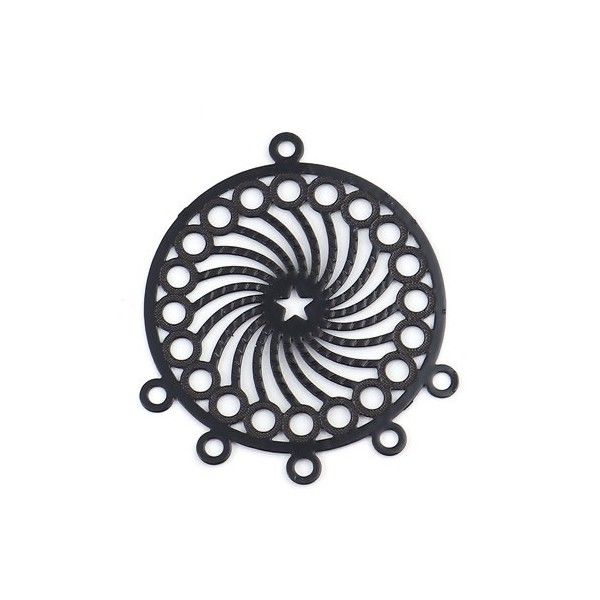 PS110206758 PAX de 5 Estampes pendentif chandelier filigrane Mandala Noir