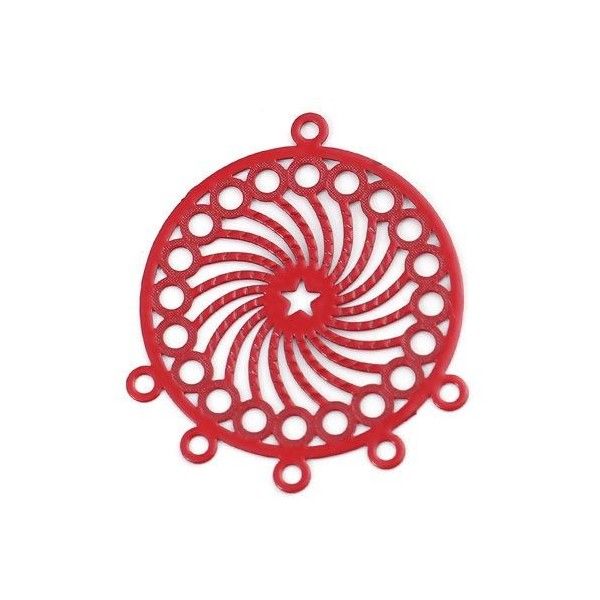Estampes pendentif chandelier filigrane Mandala Rouge