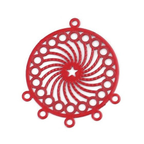 PS110206753 PAX de 5 Estampes pendentif chandelier filigrane Mandala Rouge